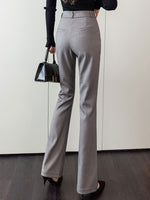 Fashion Business Pants Trousers Women Spring Summer High Waist Elegant Black Vintage Straight OL Flare Pants Female Autumn