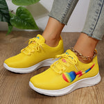 Rimocy Fashion Print Women's Sneakers 2023 Lace-Up Breathable Mesh Casual Shoes Woman Soft Bottom Non-Slip Ladies Sport Shoes