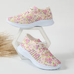Fashion Printed Mesh Breathable Sneakers for Women 2023 New Lightweight Non Slip Flats Woman Comfortable Slip On Walking Shoes