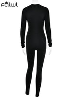 FQLWL Green Sexy Bodycon Long Sleeve Party Jumpsuits Summer Outfit Women 2023 Black Short Sleeve Rompers Casual Activewear