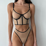 Yimunancy Mesh Bra Set Women Camisole + Brief Underwear Set Sexy Erotic Set Everyday