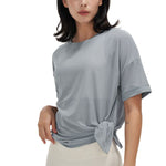 NCLAGEN Women Short Sleeve Sports T-shirt Mesh Breathable Quick Drying Summer Loose Leisure Fitness Top GYM Running Yoga Blouse