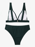 Sexy Ribbed Bikinis Swimwear Women 2023 High Waist Swimsuit Plunging Biquini Black High Cut Summer Beachwear