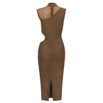 Sexy Hollow Out Bandages Dress 2022 New Women Sleeveless Bodycon Clothes Club Party Midi Dresses