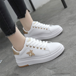 Women Casual Shoes 2023 Woman Sneakers Fashion Breathable Pu Leather Platform White Shoes Soft Footwear Rhinestone Ladies Tennis