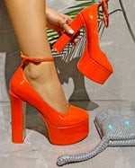 Platform Pumps For Women Chunky High Heel Ankle Strap Fashion Pointed Toe Brand New Shoes 2022 Trendy Sexy Luxury Shoe Summer