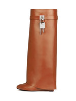 Women's New Designer Luxury Brand Women's Leather Boots Thick Soled High Heel Boots Knee High Boots Fashion Women's Boots