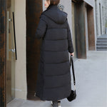 Winter Hooded Long Parkas Women Down Cotton Snow Wear Overcoat Thicken Warm Side Split Jackets New Loose Cotton Padded Chaqueta