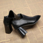 Thick Heel Fashion Shoes Women 2023 Spring and Autumn New Square Toe Deep Mouth Sexy Black Fashion High Heels Women’s