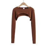T-shirts Women Long-sleeve Sunscreen Spring Summer O-neck Designed Chic Popular Ins Hotsweet Slim Sexy Crop Tops Stylish Leisure