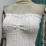 Australia seaside holiday flounce heavy industry embroidery sexy tube top strapless skirt dress fairy travel shoot lady