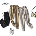Unireal 2022 Spring Autumn Women Sweat Pant Elastic High Waist Drawstring Harem Pant XXXL Sportswear Trousers