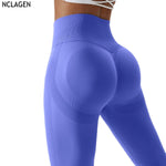 NCLAGEN Hip Lifting Seamless Fitness Yoga Pants High Waist Dry Fit Women's Tight Cycling Running Leggings Gym Training Trousers