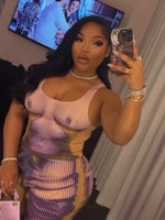 FQLWL Streetwear 2 Two Piece Sets Tracksuit Women rave Outfits Sleeveless Crop Tops Pants Sets Print Tie Dye Matching Sets 2023