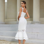 Elegant Women Bandage Dress 2023 New Sexy Lace Bodycon Clothes Club Party Evening Spaghetti Strap Dresses