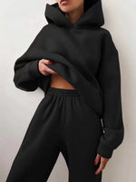 Winter Two Piece Sets Women Tracksuit Oversized Suit 2023 Autumn Trouser Suits Female Sweatshirt Solid Sports Hoodie Sportswear