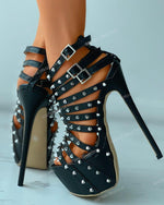 High Platform Super High Thin Heel Stiletto Sandals For Women Sexy Fashion Dance Sandals Shoes Lace Up Wedding Dress 2023 Spring