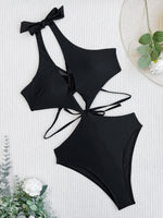 Vigoashely 2023 Sexy Black Halter Swimwear Women Mesh Hollow Push UP One Piece Swimsuit Monokini Backless Cross Bathing Suit