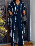 Summer Women Long Sleeve Slit Longline Top & Contrast Paneled Pants Sets 2023 Femme Set y2k Lady Two Pieces Set Clothing