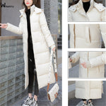 Winter Hooded Long Parkas Women Down Cotton Snow Wear Overcoat Thicken Warm Side Split Jackets New Loose Cotton Padded Chaqueta