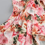 New Pink Flowers Color Women Sexy One Shoulder Bodycon Long Dress Summer Vacation Beach Party Celebrate Dress Wholesale