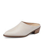 5CM Retro Pointed Baotou Women's 2023 Summer New Thick-heeled Mid-heel Muller Shoes Summer Outwear Half-slippers