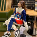 Casual Sports Suits Women Fashion Stand Collar Pullovers Sweatshirt And Trousers 2 Piece Sets Womens Sweatpants Set Spring 2023
