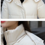 Winter Hooded Long Parkas Women Down Cotton Snow Wear Overcoat Thicken Warm Side Split Jackets New Loose Cotton Padded Chaqueta