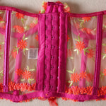 Pink Wedding Belts Sheer Sexy Lingerie Short Corset Women's Corsets Floral Bustier Luxury Lace Underbust Shapewear