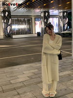 Botvotee Long Cardigan Women Autumn Winter 2023 New Korean Fashion Oversized Knitted Sweater Casual Long Sleeve Thicken Jacket