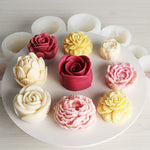 3D DIY Rose Peony Flowers Mould Cold Dishes Cake Flipping Candles Scented Candles Handmade Valentine's Day Soap Silicone Mold