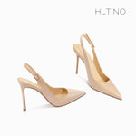 classic women singbacks women summer shoes covered toe thin heeled sandals fashion nude black white shoes for women sandals 8cm