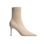 Classic Fashion Design Woman Boots Stretch High Heels Winter Women Genuine Leather Boots High Quality Pumps Shoes Luxury Brand