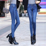 Low Waist Skinny Jeans Women Fashion Washed Bleached Scratched Denim Blue Push Up Vintage Slim Pants Trousers Clothes for Women