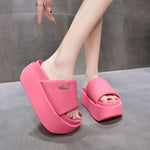 Summer Bling Platform Slippers Woman Outdoor 8CM Beach Slides Shoes Women Wedges Non-slip Sandals Flip Flops Zapatos De Mujer
