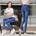 Low Waist Skinny Jeans Women Fashion Washed Bleached Scratched Denim Blue Push Up Vintage Slim Pants Trousers Clothes for Women