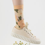 Japanese Kawaii Crystal Silk Socks Ultra-thin Transparent Summer Women Elastic Long Socks Harajuku Flower Glass Silk Lace Socks