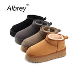 Low Shaft Australia Unisex Thick Platform Sole Snow Boots Women Genuine Leather Ankle Boots Warm Men Winter Shoes