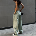 Vintage Streetwear Low Waist Drawstring Baggy Trousers Drawstring Waist Casual Cargo Pants Women Sweatpants Women's Clothing