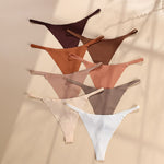DM Ice Silk Women Panties Underwear Fitness Sports Seamless Cotton Female Lingerie Sexy T-back G-string Thong Woman Underwear