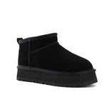 Low Shaft Australia Unisex Thick Platform Sole Snow Boots Women Genuine Leather Ankle Boots Warm Men Winter Shoes