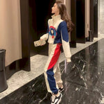 Casual Sports Suits Women Fashion Stand Collar Pullovers Sweatshirt And Trousers 2 Piece Sets Womens Sweatpants Set Spring 2023