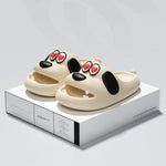 Cartoon Dog Outdoor Home Slippers Men Thick Soled Non Slip Slides Bathroom Indoor Summer Comfy Shoes Versatile