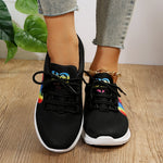 Rimocy Fashion Print Women's Sneakers 2023 Lace-Up Breathable Mesh Casual Shoes Woman Soft Bottom Non-Slip Ladies Sport Shoes