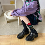 New Purple Socks Women Ethnic Embroidery Harajuku Crew Socks Japanese Korean Fashion Vintage Streetwear Kawaii Long Socks Women