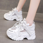 2023 Autumn Women's Casual Sports High Platform Shoes All-match Comfortable Women's Chunky Sneakers Mesh Breathable Spring Shoes