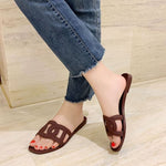 Sexy Open Toe Woman Sandal Summer Cutouts Flat Shoes Beach Wearing Shoes Slides Red Black Green Blue