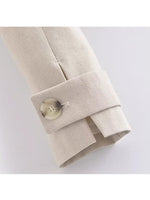 TRAF New Women Short Blazer Jackets Suits Sets 2023 Spring Single Breasted Casual Zipper Pencil Pants Holiday Style Outwear