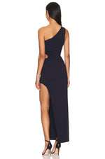 CIEMIILI Long Bandage Dress Lady's One shoulder Hollow Out Split Bodycon Sexy Elegant Celebrity Nightclub Runway Party Dresses