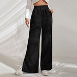 Women Pants Corduroy 2022 Autumn Winter Fashion Loose Full Length Trousers Solid Color Casual Female High Waist Wide Leg Pants